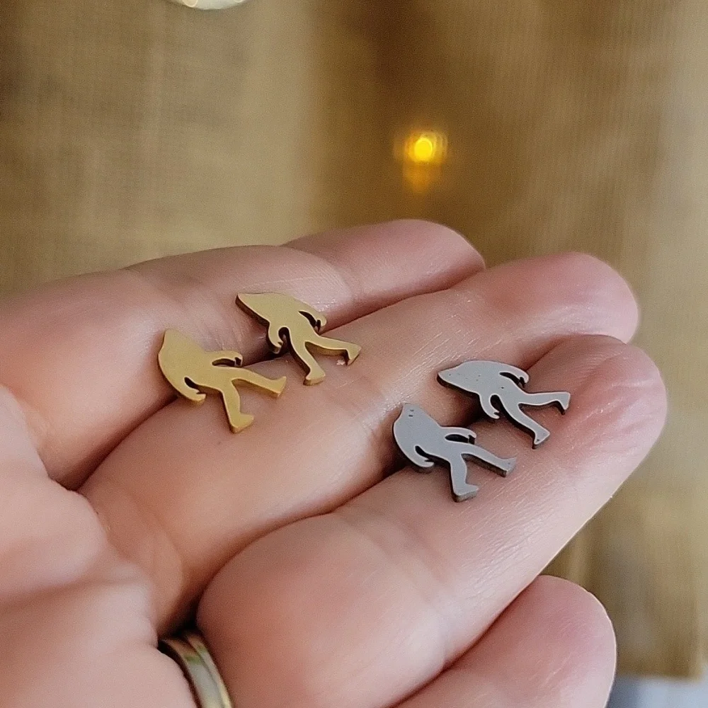 BIGFOOT STUD EARRINGS, Choice of Color - Picture 5 of 6
